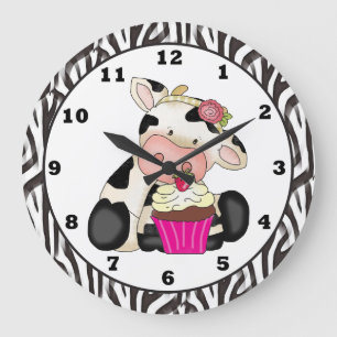 Cupcake Cow clock