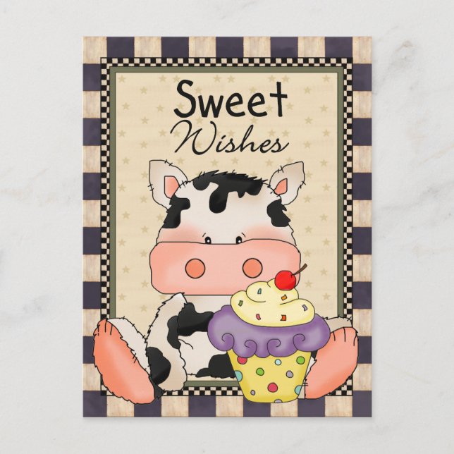 Cupcake Cow sweet treat postcard (Front)