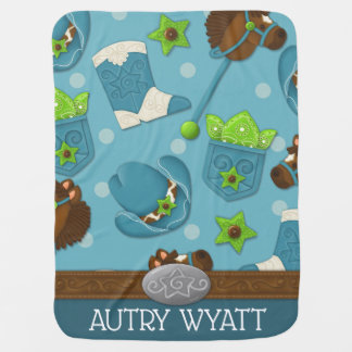 Cupcake Cowboy Personalized Baby Blanket