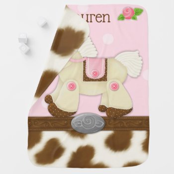Cupcake Cowgirl Personalized Baby Blanket by JustBeeNMeBoutique at Zazzle