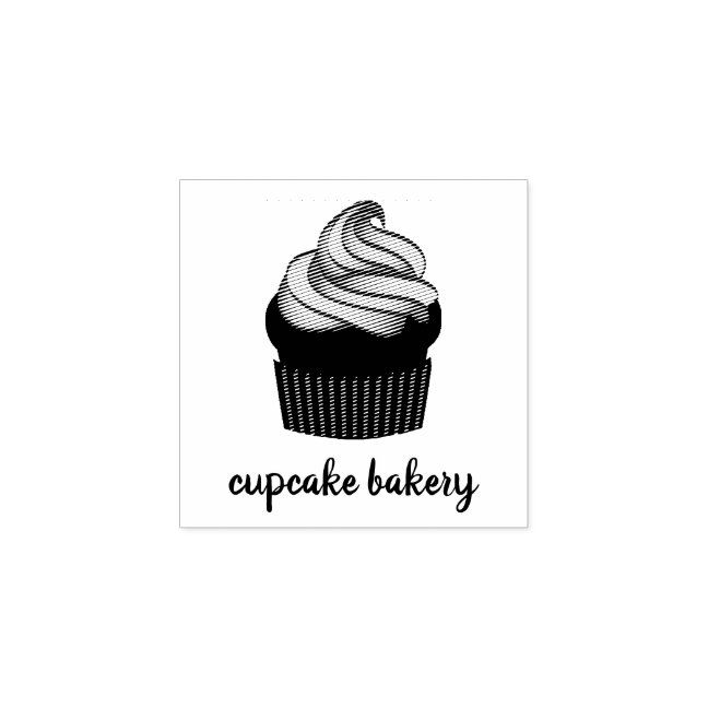 Cupcake Cream Bakery Rubber Stamp