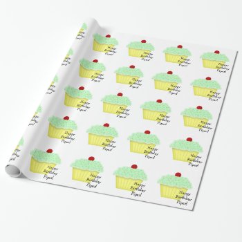 Cupcake Custom Name Wrapping Paper by Mousefx at Zazzle