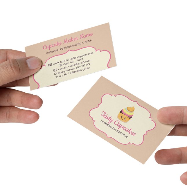 Cupcake Cute Baker desserts sweets Business Card (Cupcake Cute Baker desserts sweets Business Card)