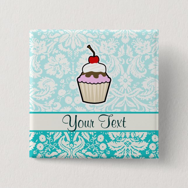 Cupcake; cute pinback button (Front)