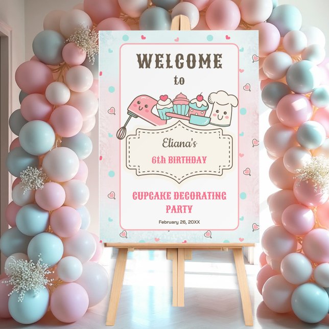 Cupcake Decorating Girl Baking Birthday Welcome Foam Board (Cupcake Decorating Girl Baking Birthday Welcome Foam Board)