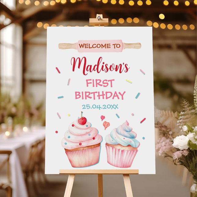 Cupcake Decorating Party Cute Baking Girl Birthday Foam Board (Creator Uploaded)