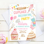 Cupcake Decorating Party Girl Kids Baking Birthday Invitation<br><div class="desc">♥ A wonderful way to invite your guests to your little one's birthday party! Cooking birthday theme.</div>