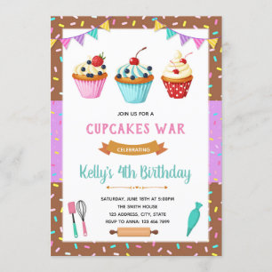 Cupcake decorating party invitation