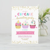 Cupcake Decorating Party Invitation (Standing Front)