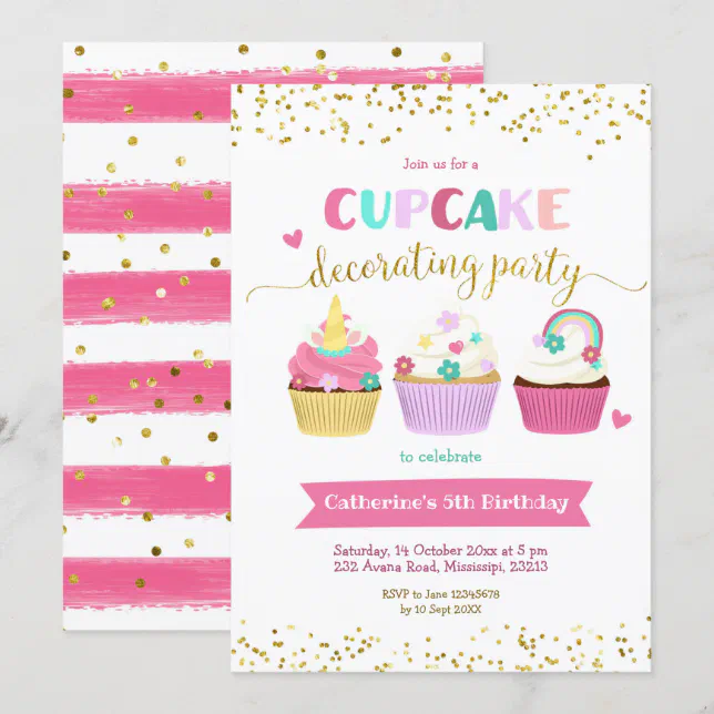 Cupcake Decorating Party Invitation | Zazzle
