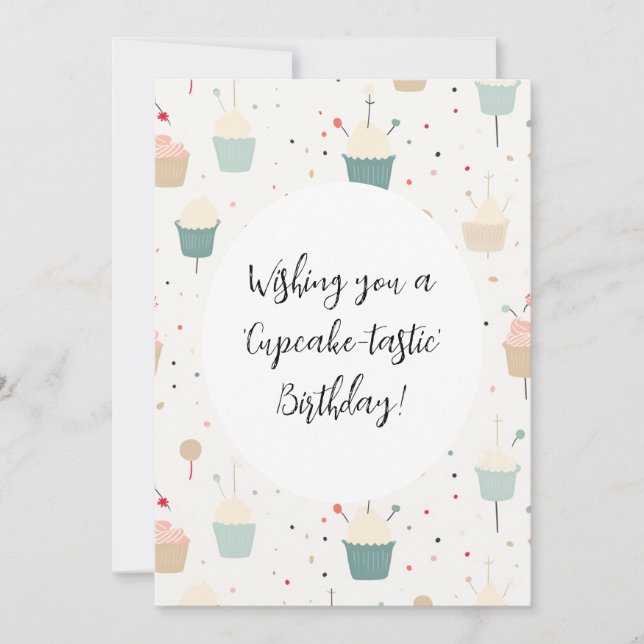 Cupcake Delight Birthday Card (Front)