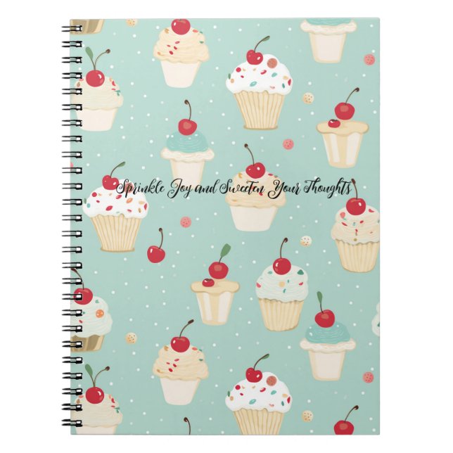 Cupcake Delights Spiral-Bound Notebook (Front)