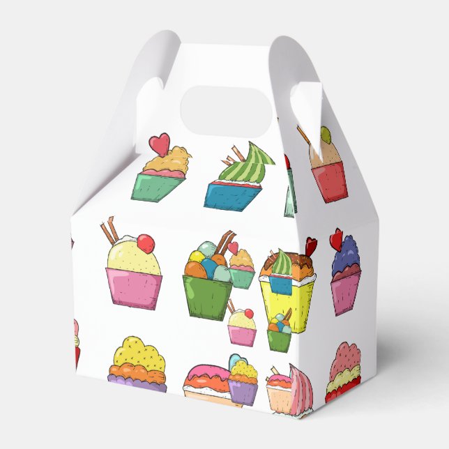 Cupcake  Design Party Favor Boxes (Front Side)