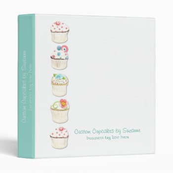 Cupcake Dessert Baking Bakery Business Identity 3 Ring Binder by ModernStylePaperie at Zazzle