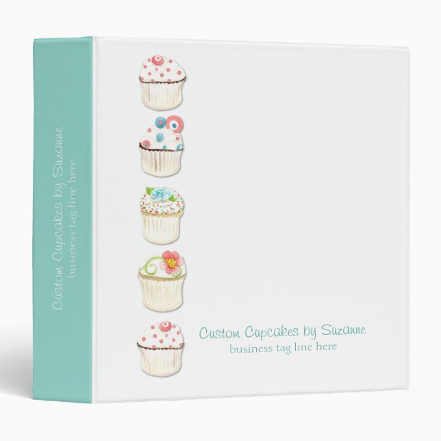Cupcake Dessert Baking Bakery Business Identity Binder (Front/Spine)