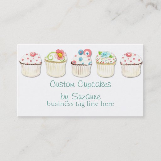 Customizable Cupcake Dessert Baking Bakery Business Identity Business Cards