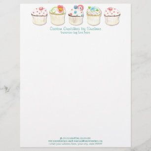 Cupcake Dessert Baking Bakery Business Identity Letterhead