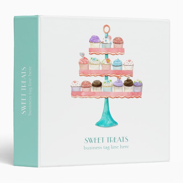 Cupcake Dessert Baking Bakery Business Package Binder (Front/Spine)