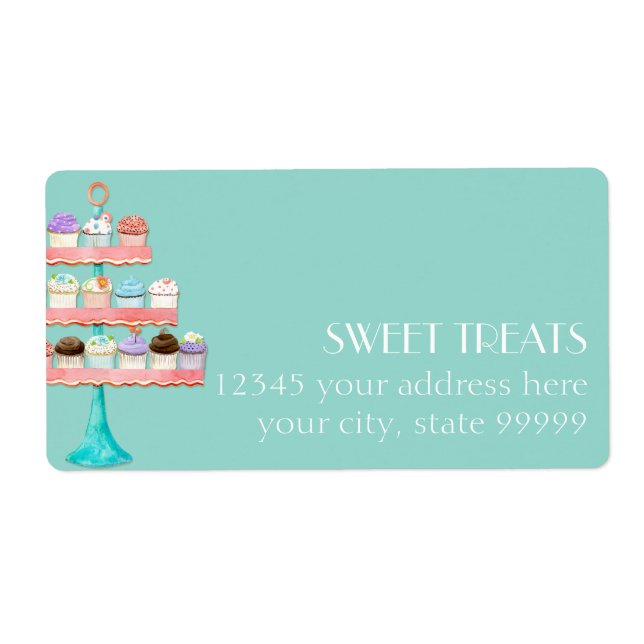 Cupcake Dessert Baking Bakery Business Package Label (Front)