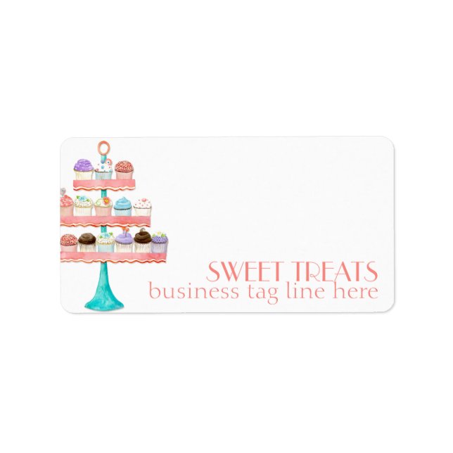 Cupcake Dessert Baking Bakery Business Package Label (Front)