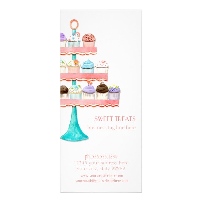 Cupcake Dessert Baking Bakery Business Package Rack Card (Front)