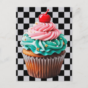 Cupcake Dessert Happy Birthday Clipart Postcard
