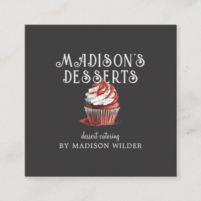 Cupcake Dessert Pastry Chef Catering Business Card (Front)
