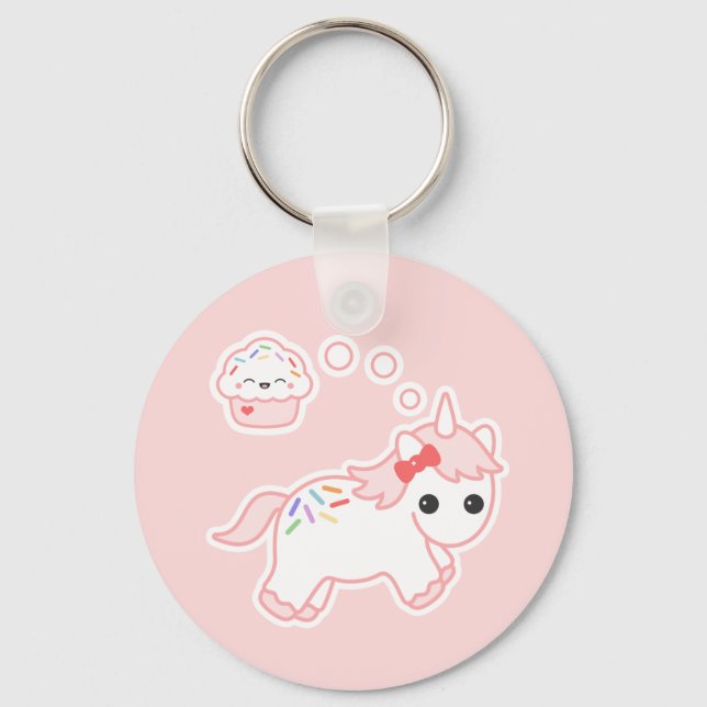Cupcake Dream Unicorn Keychain (Front)