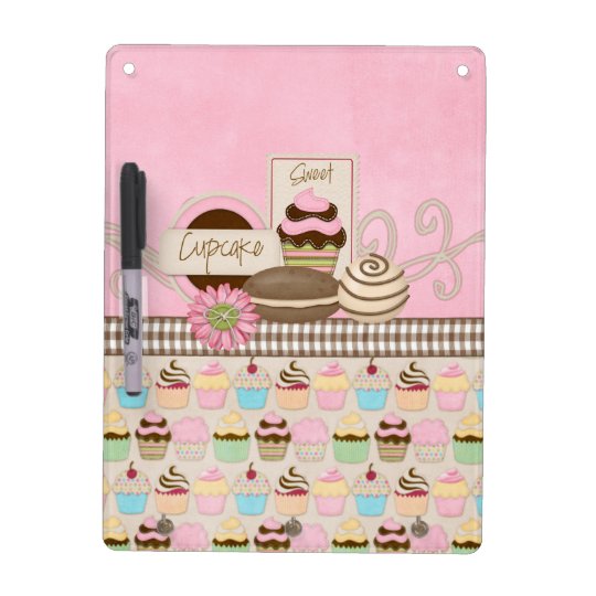 Cupcake dry erase board with key holders