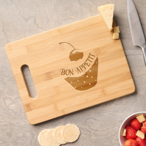Cupcake Etched Wooden Cutting Board
