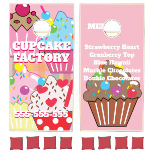 CUPCAKE FACTORY Menu Cornhole Set