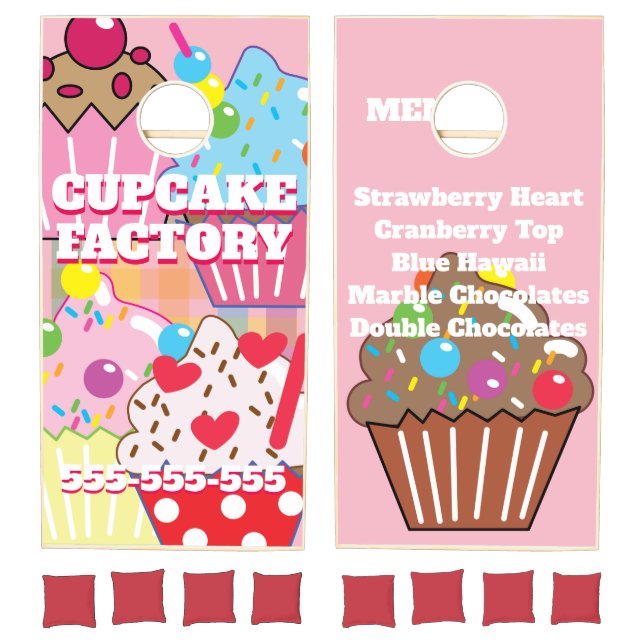 CUPCAKE FACTORY Menu Cornhole Set (Set)