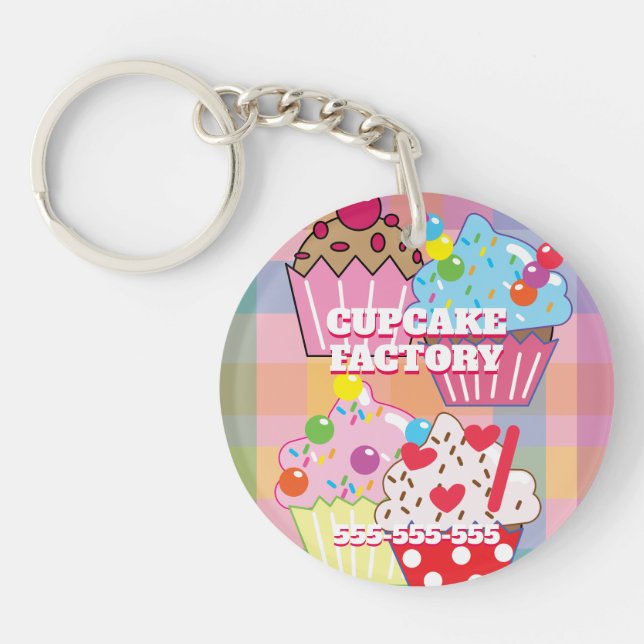 CUPCAKE FACTORY Menu Keychain (Front)