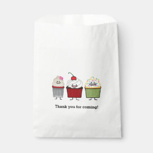 Cupcake family frosting sprinkles cherry cakes favor bag