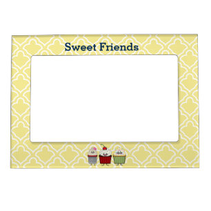 Cupcake family frosting sprinkles cherry cakes magnetic photo frame