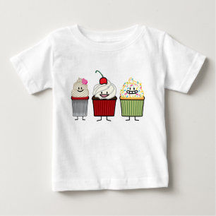 Cupcake family icing sprinkles cherry cakes heart baby T-Shirt