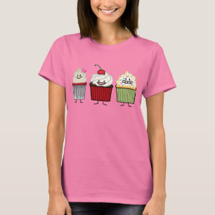 Cupcake family icing sprinkles cherry cakes heart T-Shirt