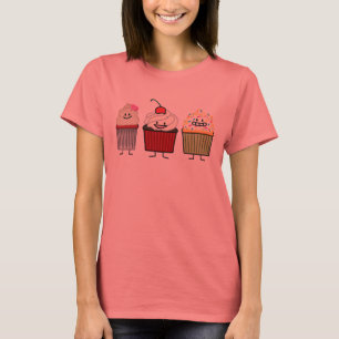 Cupcake family icing sprinkles cherry cakes heart T-Shirt