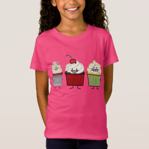 Cupcake family icing sprinkles cherry cakes heart T-Shirt