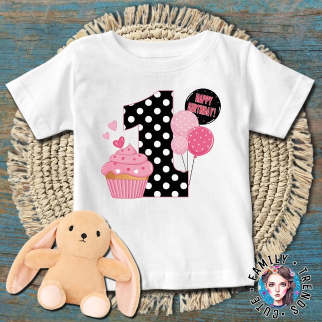 Cupcake First Birthday Baby T-Shirt (Creator Uploaded)