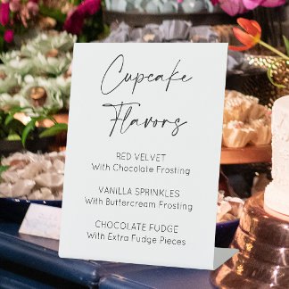 Cupcake Flavors Wedding Events Pedestal Sign