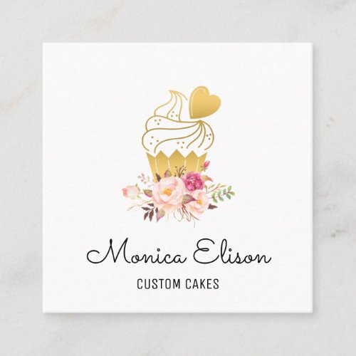 cupcake floral personalized business card