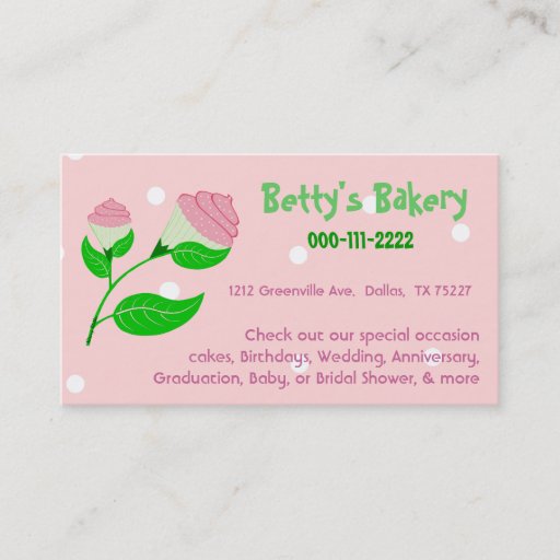 Customizable Cupcake Flower Business Card &amp; Coupon