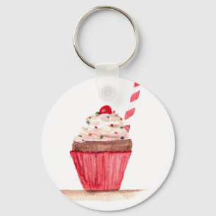 Cupcake food art keychain