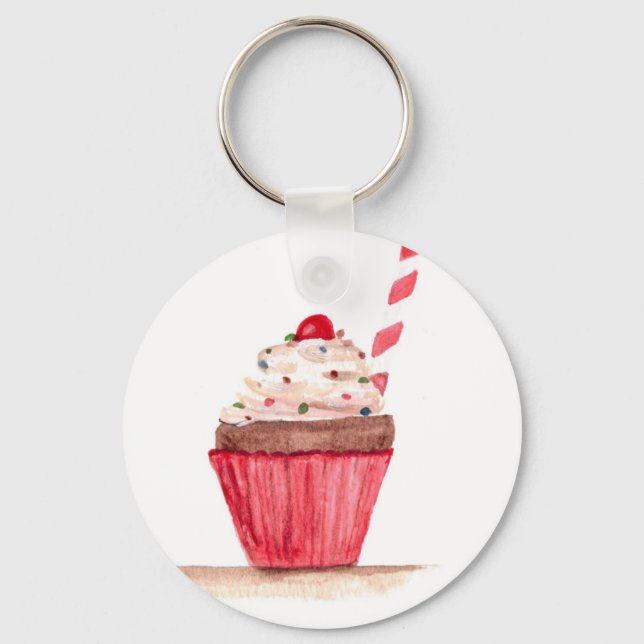 Cupcake food art keychain (Front)