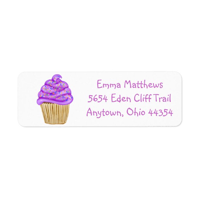 Cupcake Fun Return Address Labels (Front)