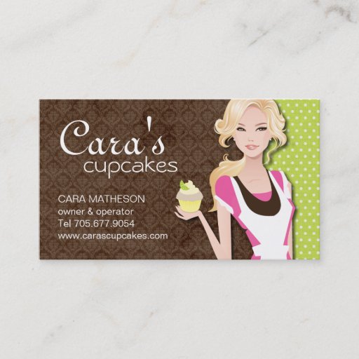 Customizable Cupcake Girl Business Cards
