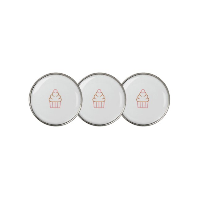 Cupcake Golf Ball Marker (3 Up)