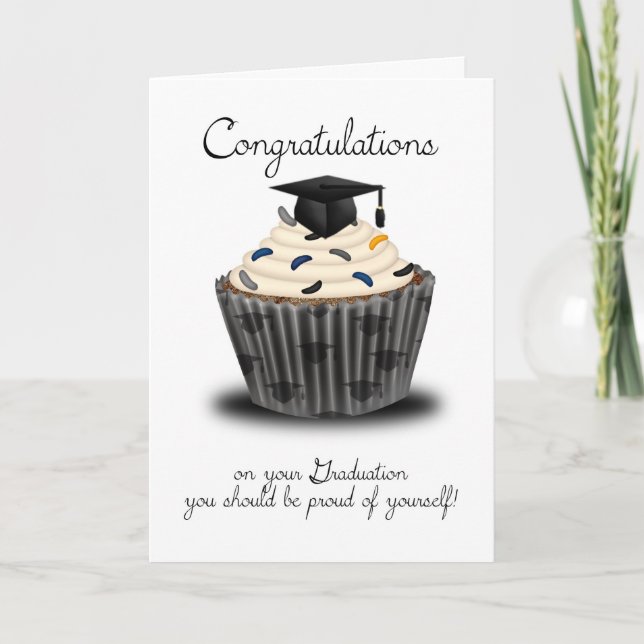 Cupcake Graduation Congratulations Card (Front)