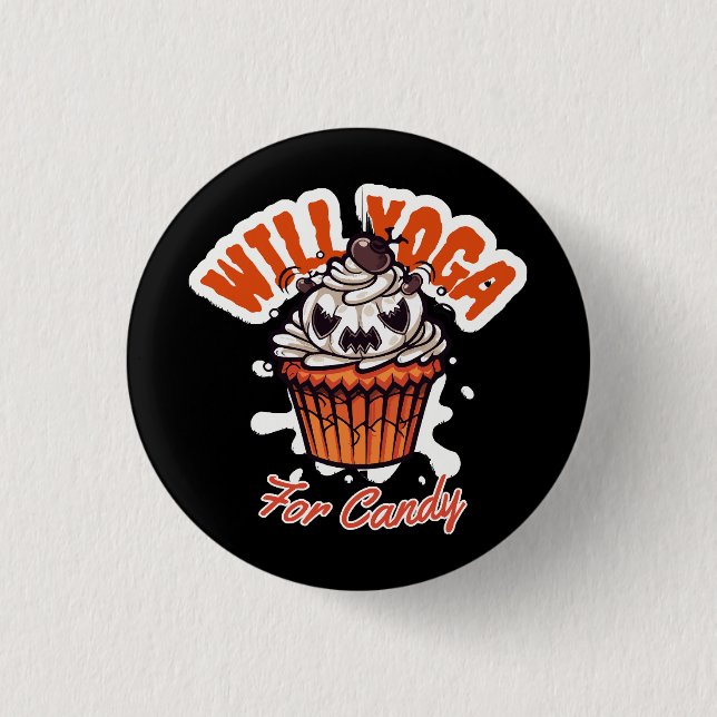 Cupcake Halloween idea for Moms Yoga Button (Front)